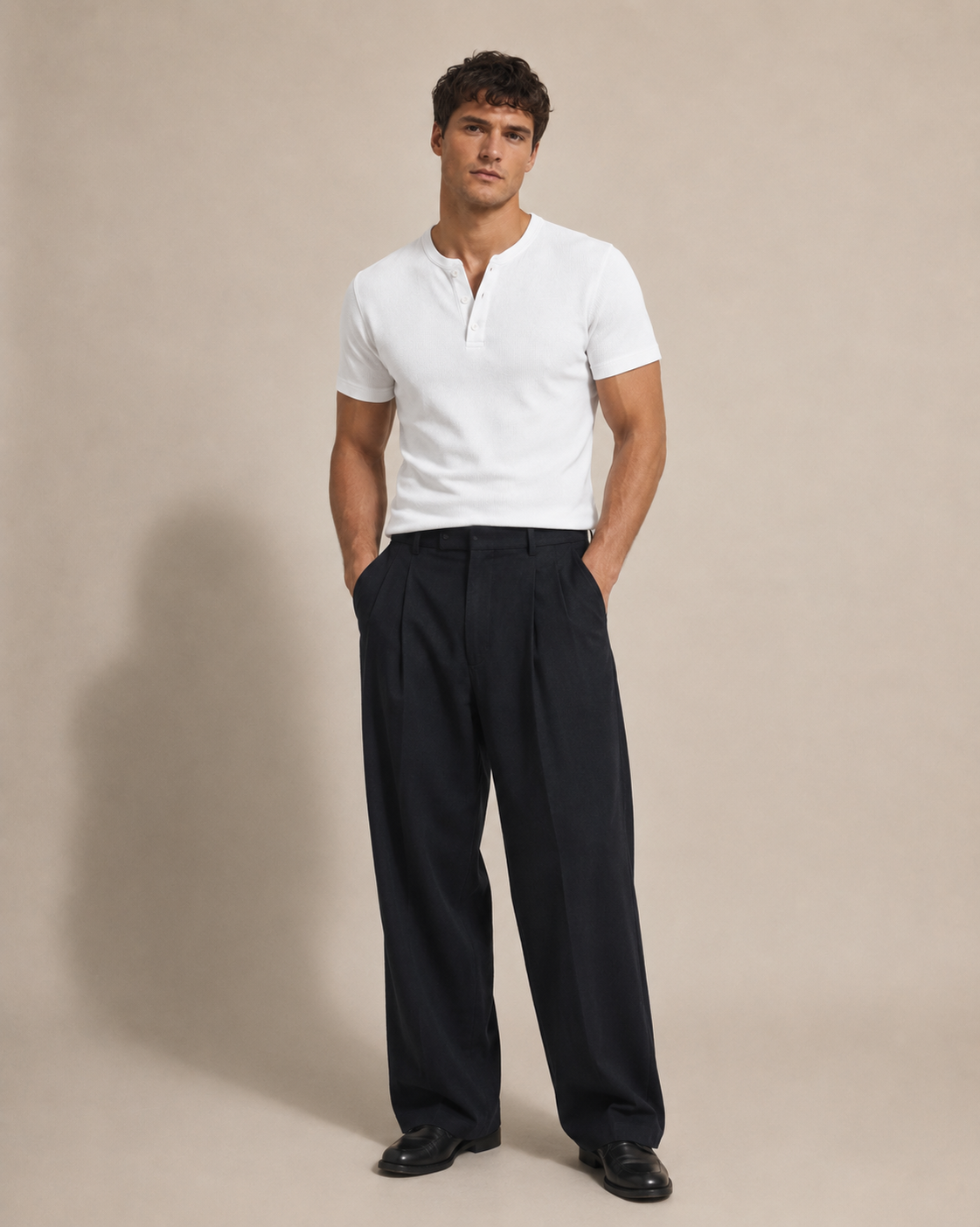 Henley FORM. Blanc — Vue frontale